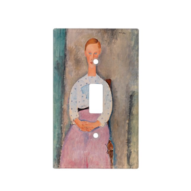 Amedeo Modigliani - Girl with a Polka-Dot Blouse Light Switch Cover (Front)