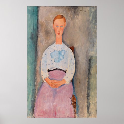 Amedeo Modigliani _ Girl with a Polka_Dot Blouse Poster