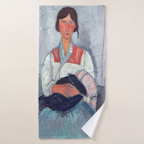 Amedeo Modigliani _ Gypsy Woman with Baby Bath Towel Set