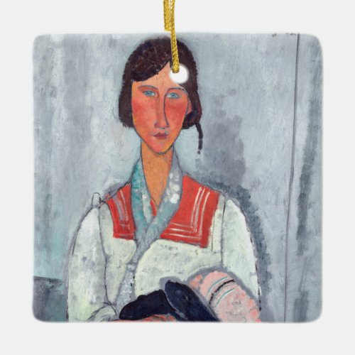 Amedeo Modigliani _ Gypsy Woman with Baby Ceramic Ornament