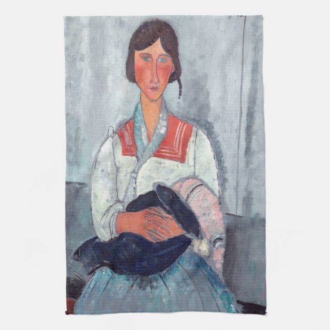 Amedeo Modigliani - Gypsy Woman with Baby Kitchen Towel (Vertical)
