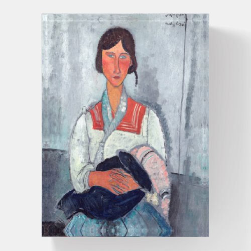Amedeo Modigliani _ Gypsy Woman with Baby Paperweight