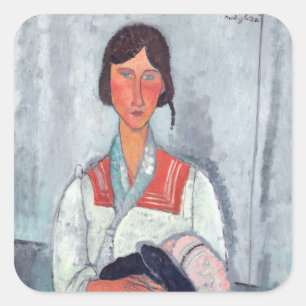Amedeo Modigliani - Gypsy Woman with Baby Square Sticker