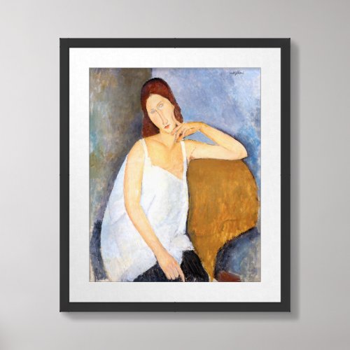 Amedeo Modigliani _ Jeanne Hebuterne Framed Art