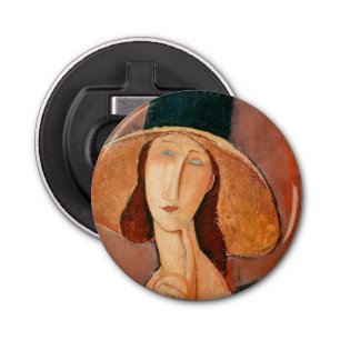 Amedeo Modigliani - Jeanne Hebuterne in Large Hat Bottle Opener