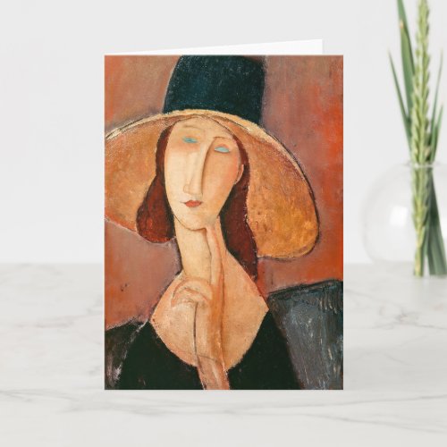 Amedeo Modigliani _ Jeanne Hebuterne in Large Hat Card