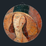 Amedeo Modigliani - Jeanne Hebuterne in Large Hat Dart Board<br><div class="desc">Portrait of Jeanne Hebuterne in a Large Hat / Jeanne Hebuterne au grand chapeau - Amedeo Modigliani,  Oil on Canvas,  1918</div>