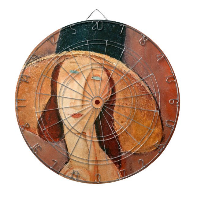 Amedeo Modigliani - Jeanne Hebuterne in Large Hat Dart Board (Front)