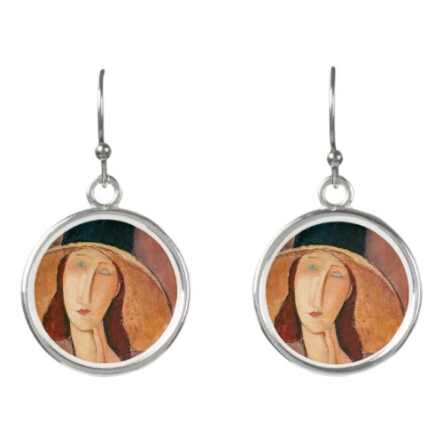 Amedeo Modigliani _ Jeanne Hebuterne in Large Hat Earrings