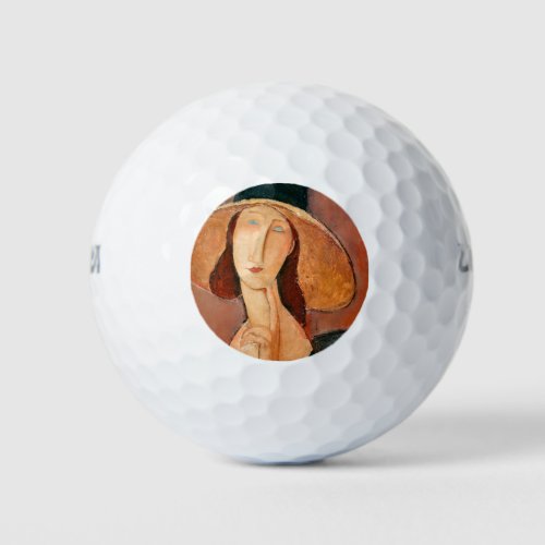 Amedeo Modigliani _ Jeanne Hebuterne in Large Hat Golf Balls