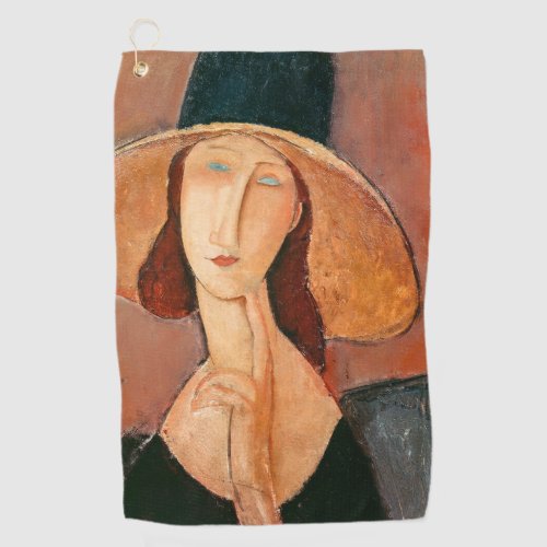 Amedeo Modigliani _ Jeanne Hebuterne in Large Hat Golf Towel