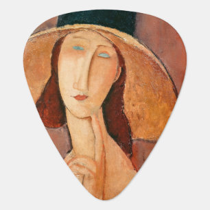 Amedeo Modigliani - Jeanne Hebuterne in Large Hat Guitar Pick