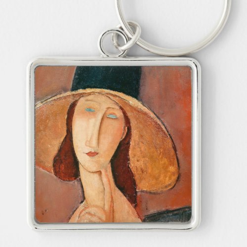 Amedeo Modigliani _ Jeanne Hebuterne in Large Hat Keychain