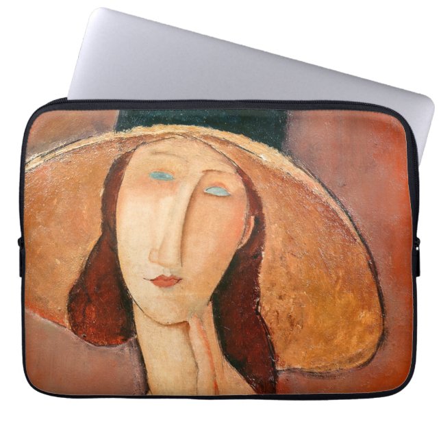 Amedeo Modigliani - Jeanne Hebuterne in Large Hat Laptop Sleeve (Front)