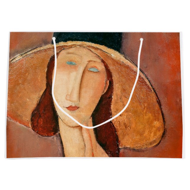 Amedeo Modigliani - Jeanne Hebuterne in Large Hat Large Gift Bag (Front)