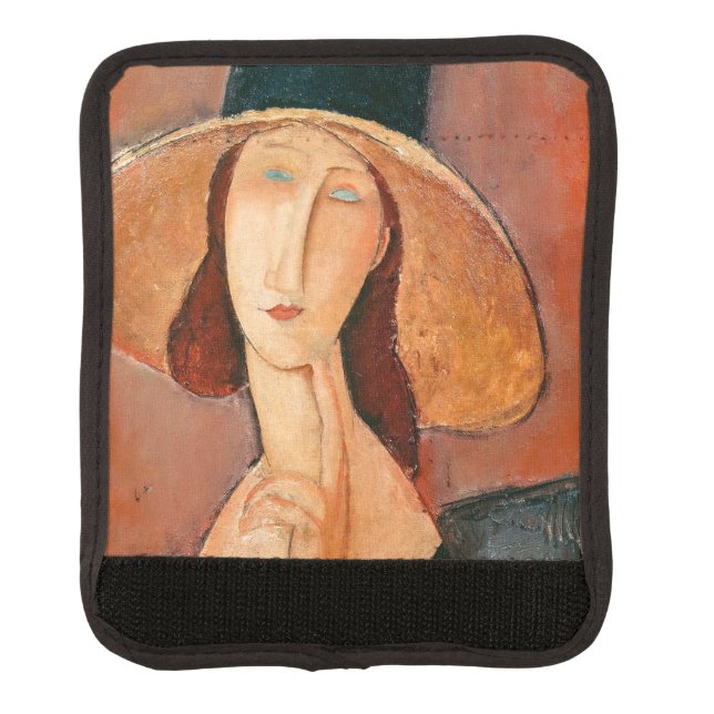 Amedeo Modigliani - Jeanne Hebuterne in Large Hat Luggage Handle Wrap (Front)