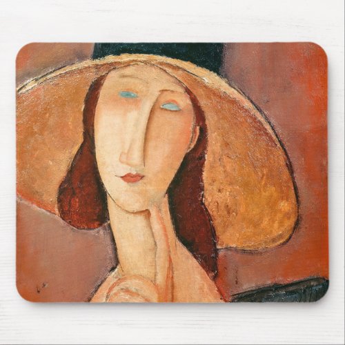 Amedeo Modigliani _ Jeanne Hebuterne in Large Hat Mouse Pad