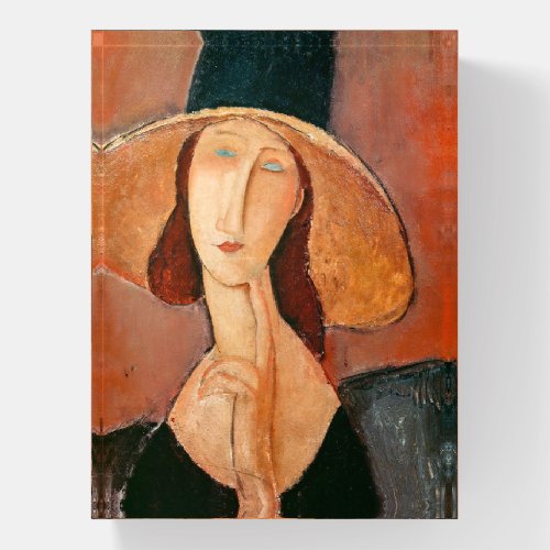 Amedeo Modigliani _ Jeanne Hebuterne in Large Hat Paperweight
