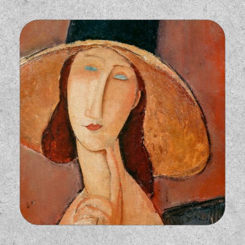 Amedeo Modigliani _ Jeanne Hebuterne in Large Hat Patch