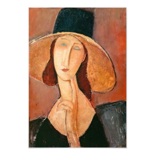 Amedeo Modigliani _ Jeanne Hebuterne in Large Hat Photo Print