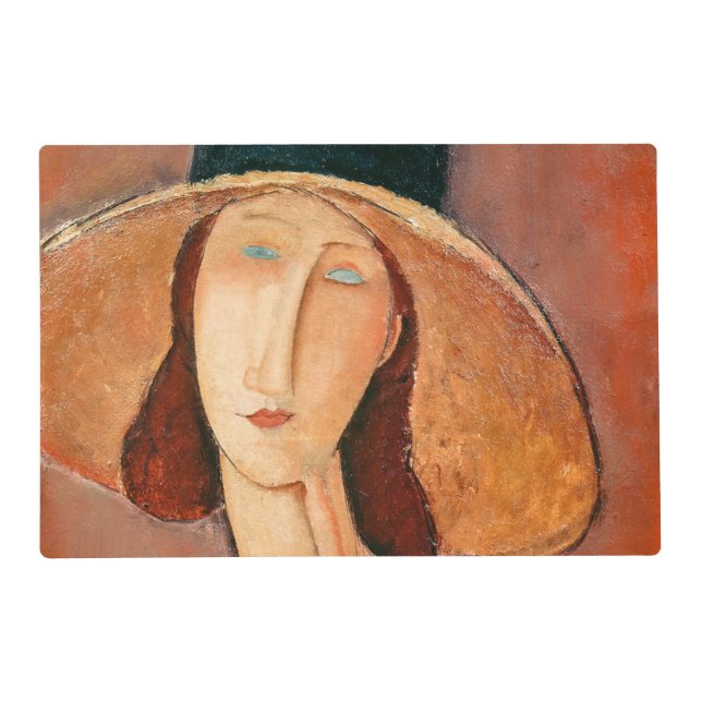 Amedeo Modigliani - Jeanne Hebuterne in Large Hat Placemat (Front)