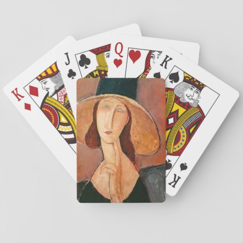 Amedeo Modigliani _ Jeanne Hebuterne in Large Hat Playing Cards