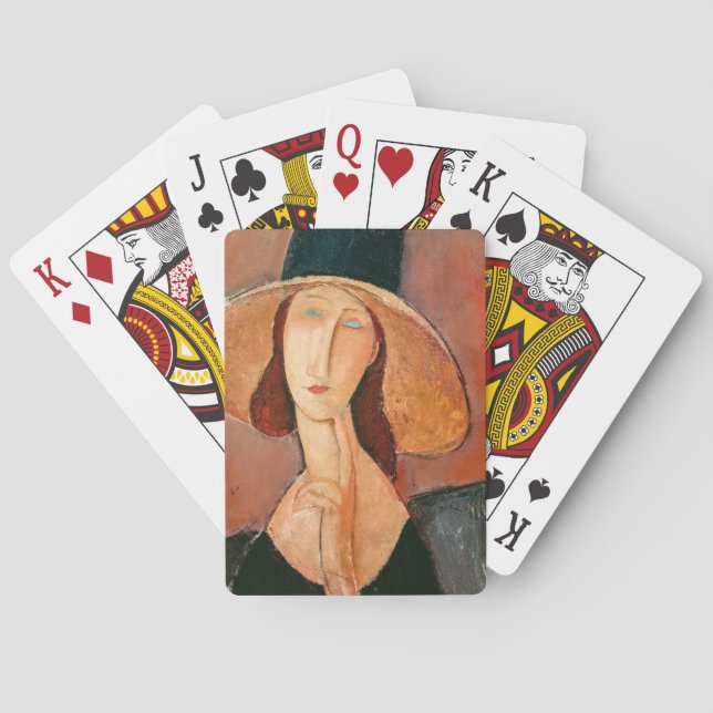 Amedeo Modigliani - Jeanne Hebuterne in Large Hat Poker Cards (Back)