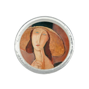Amedeo Modigliani - Jeanne Hebuterne in Large Hat Ring