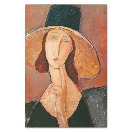 Amedeo Modigliani _ Jeanne Hebuterne in Large Hat Tissue Paper