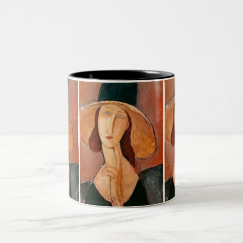 Amedeo Modigliani _ Jeanne Hebuterne in Large Hat Two_Tone Coffee Mug