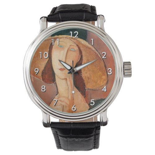 Amedeo Modigliani _ Jeanne Hebuterne in Large Hat Watch