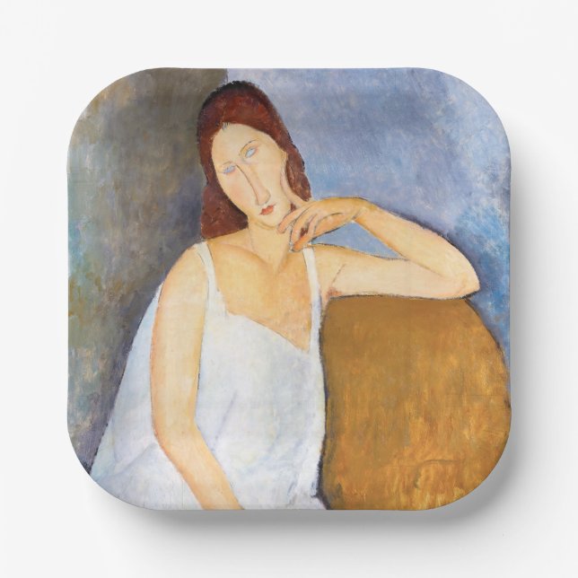 Amedeo Modigliani - Jeanne Hebuterne Paper Plates (Front)