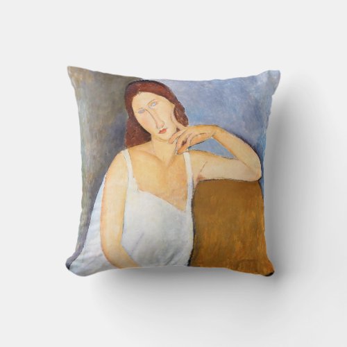 Amedeo Modigliani _ Jeanne Hebuterne Throw Pillow