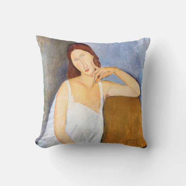 Amedeo Modigliani - Jeanne Hebuterne Throw Pillow (Front)