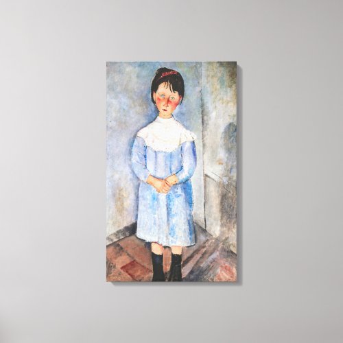 Amedeo Modigliani _ Little Girl in Blue Canvas Print