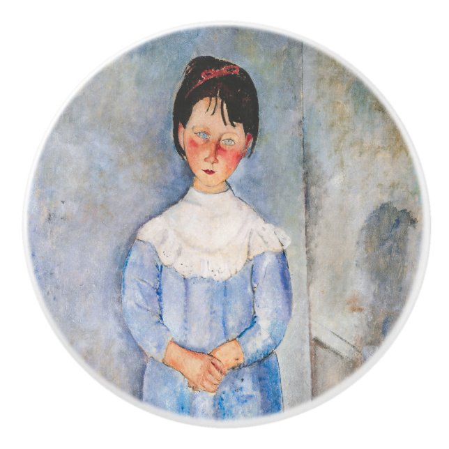 Amedeo Modigliani - Little Girl in Blue Ceramic Knob (Front)