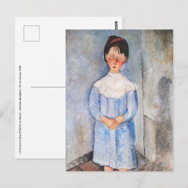 Amedeo Modigliani - Little Girl in Blue Postcard (Front/Back)