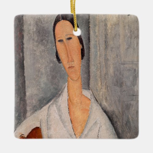 Amedeo Modigliani _ Madame Hanka Zborowska Leaning Ceramic Ornament