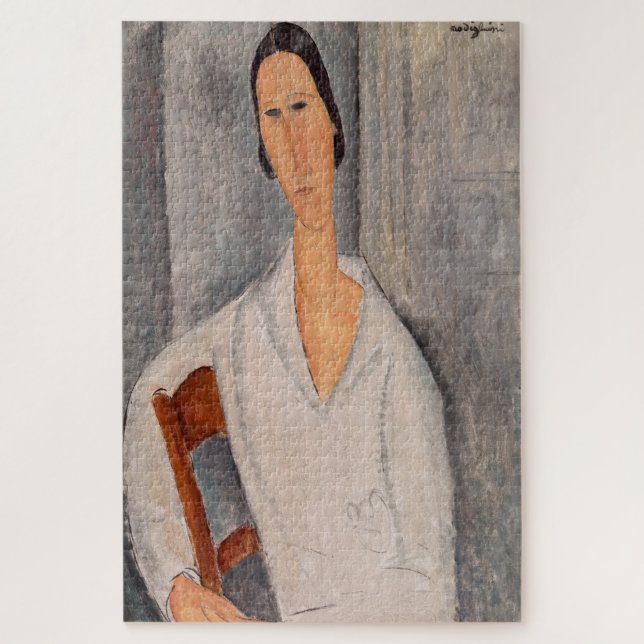 Amedeo Modigliani - Madame Hanka Zborowska Leaning Jigsaw Puzzle (Vertical)