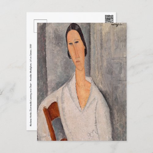 Amedeo Modigliani _ Madame Hanka Zborowska Leaning Postcard