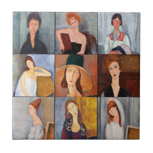 Amedeo Modigliani - Masterpieces Collage Ceramic Tile