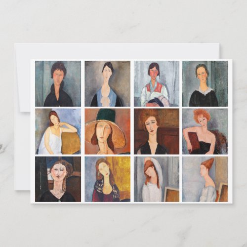 Amedeo Modigliani _ Masterpieces Collage Invitation