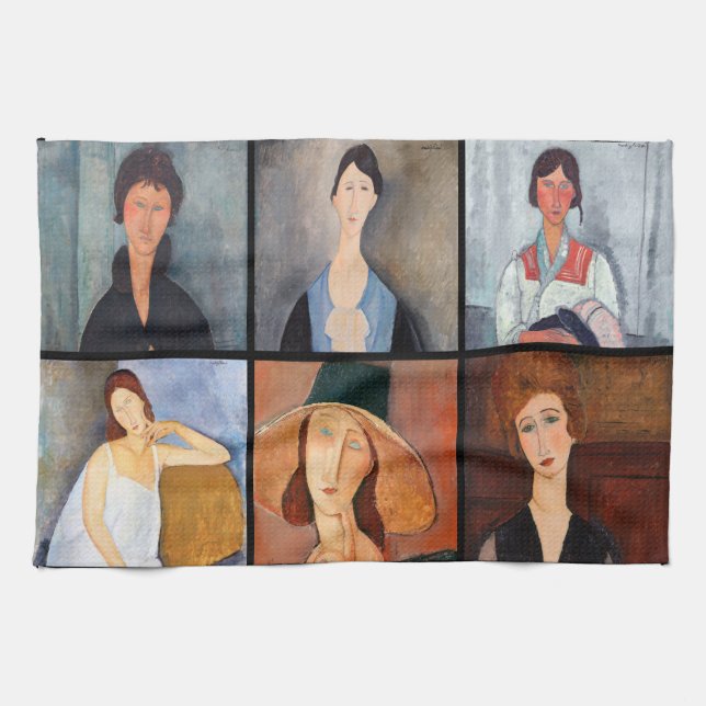 Amedeo Modigliani - Masterpieces Collage Kitchen Towel (Horizontal)