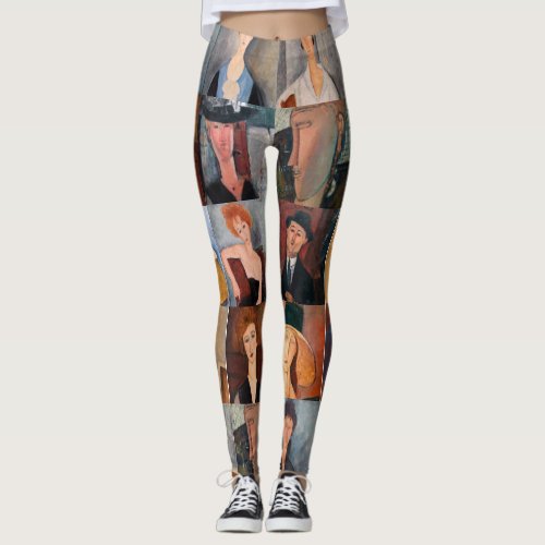 Amedeo Modigliani _ Masterpieces Collage Leggings