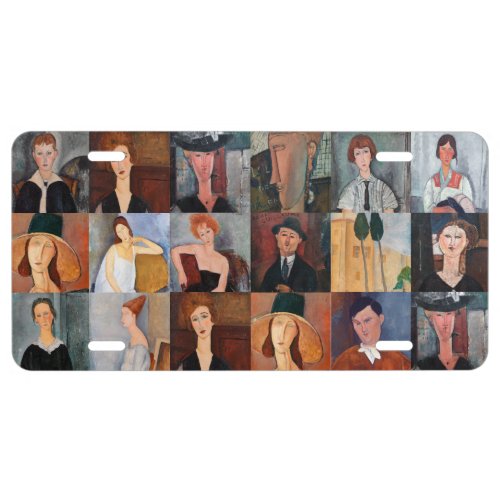 Amedeo Modigliani _ Masterpieces Collage License Plate