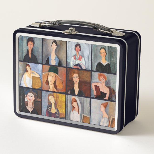 Amedeo Modigliani - Masterpieces Collage Metal Lunch Box (Front)