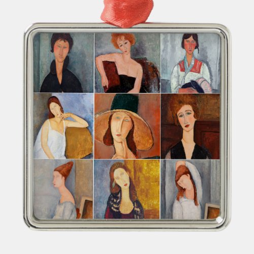 Amedeo Modigliani _ Masterpieces Collage Metal Ornament