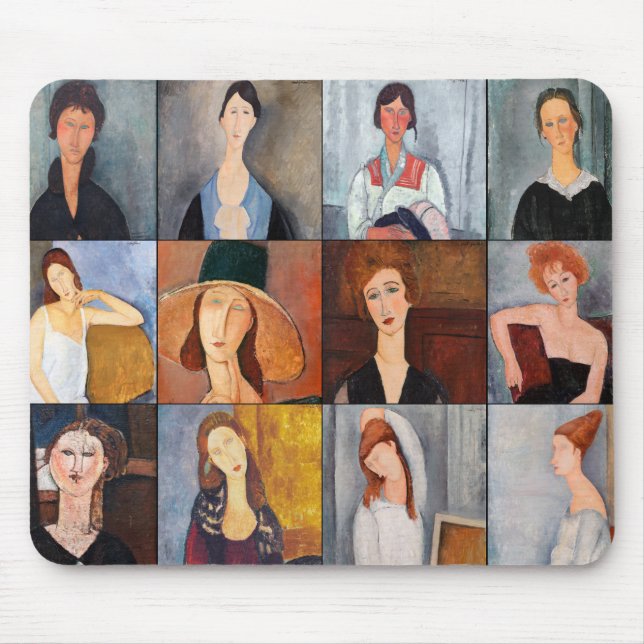 Amedeo Modigliani - Masterpieces Collage Mouse Pad (Front)