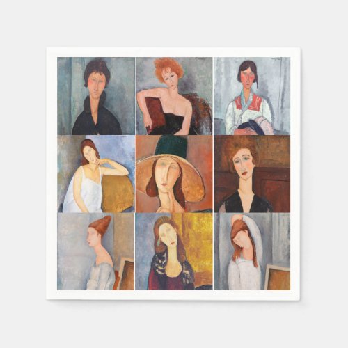 Amedeo Modigliani _ Masterpieces Collage Napkins