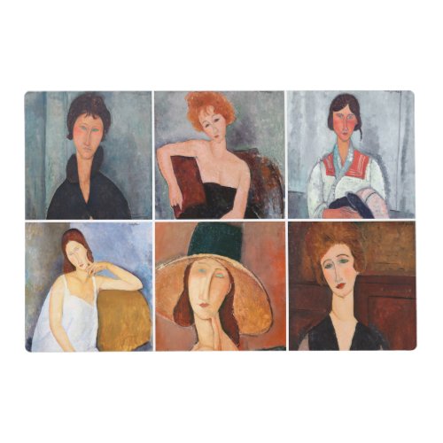 Amedeo Modigliani _ Masterpieces Collage Placemat